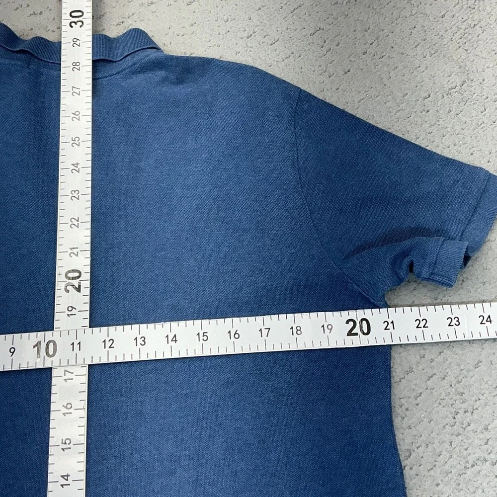 Polo Ralph Lauren Polo Mens Large Blue Custom Fit Pique Orange Pony